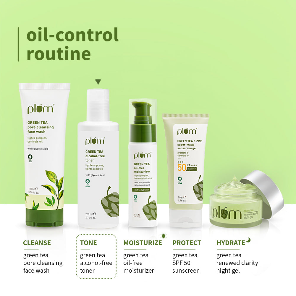 Plum Green Tea Alcohol-Free, Pore Tightening Face Toner | Tightens Pores | Non-Comedogenic | Dermat-Tested, 200ml