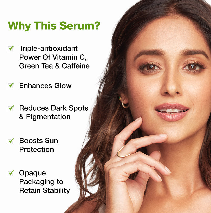 Mcaffeine Green Tea & 15% Vitamin C Face Serum, 30ml - Image 3 - Buy from Indicrest