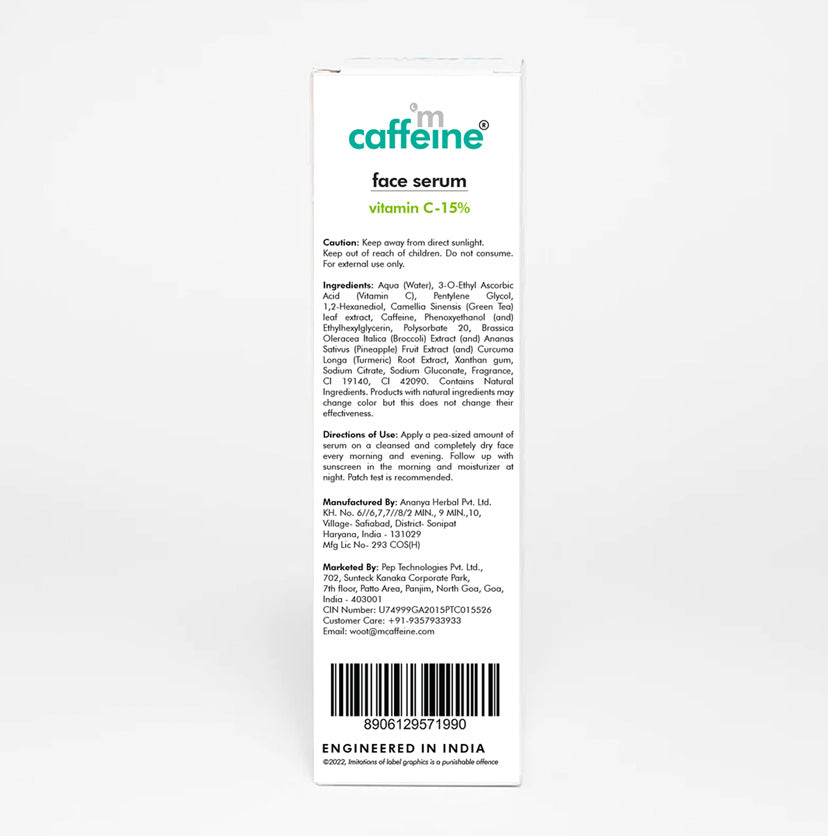 Mcaffeine Green Tea & 15% Vitamin C Face Serum, 30ml - Image 9 - Buy from Indicrest