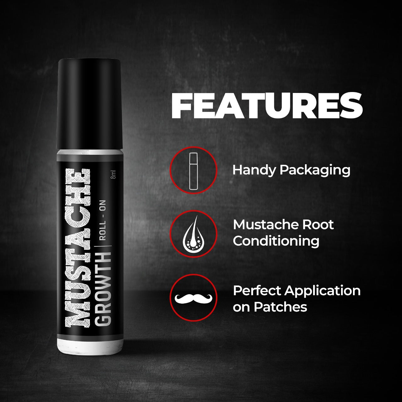Beardo Mustache Growth Roll on 8ml - Image 3 - Buy from Indicrest