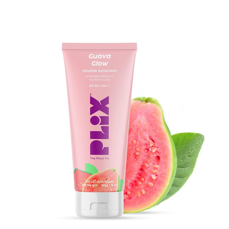Plix Guava Glow Invisible Dewy Sunscreen with SPF50+ PA+++ | 50g Buy at Indicrest