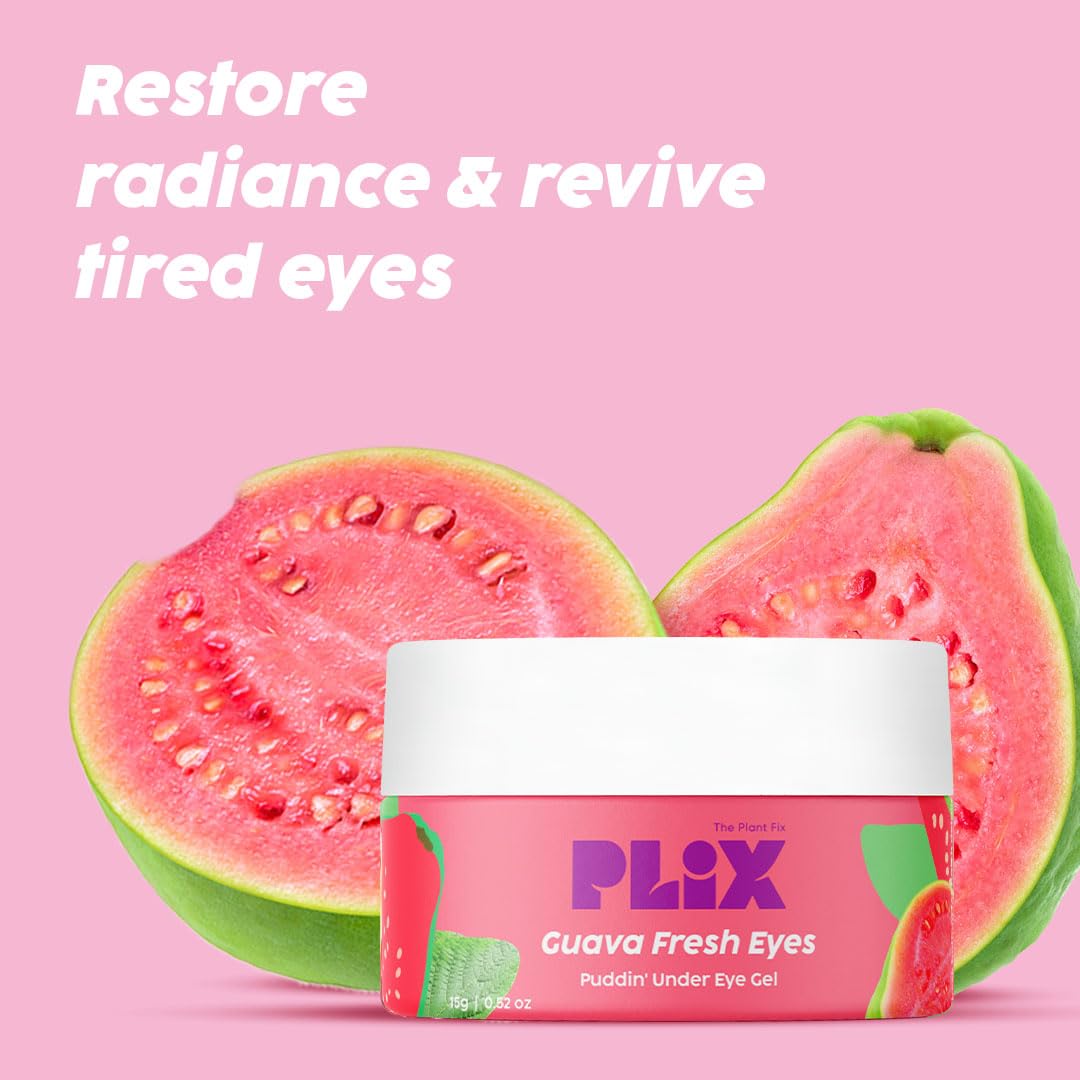 Plix Guava Under Eye Gel for Reducing Dark Circles With 3% Niacinamide, 15g