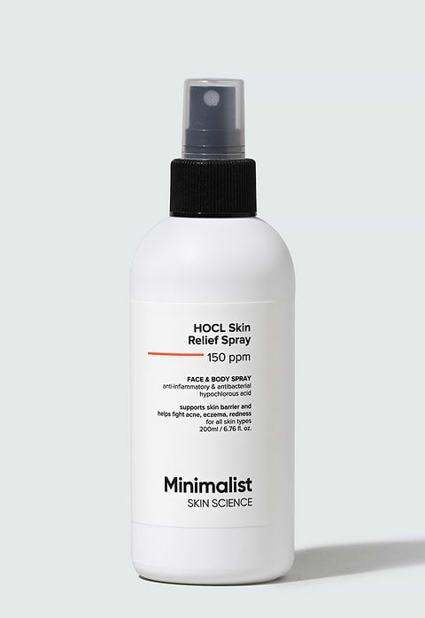 Minimalist HOCL Skin Relief Spray 150 ppm For Supports skin barrier and helps fight acne, eczema, redness, 200ml - Buy from Indicrest