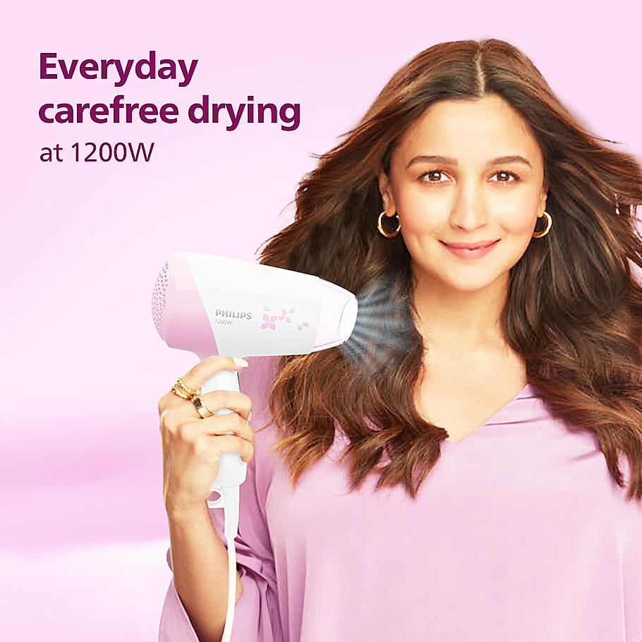 Philips Hair Dryer- Thermoprotect Technology | On The Go Dryer | 3 Heat & Speed Settings | Quick, Gentle Drying for Shiny Hair | HP8120/00