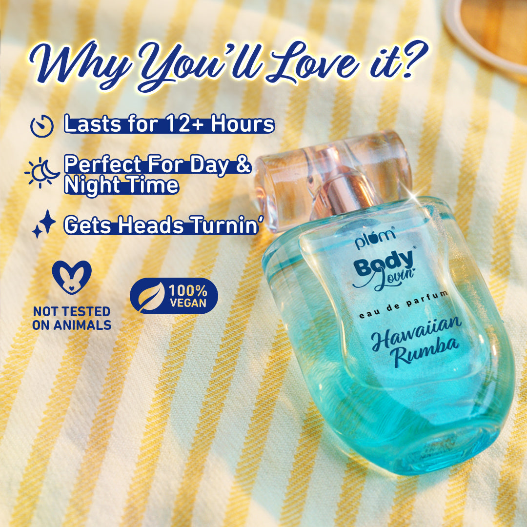 Plum Hawaiian Rumba Eau De Parfum (Perfume) by Plum BodyLovin' | Fresh Beachy Fragrance | Long Lasting | Easy To Carry, 50ml