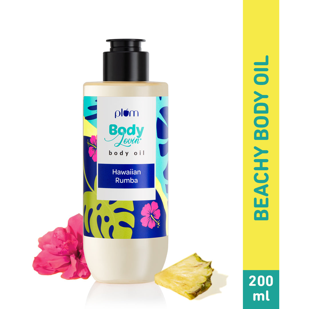 Plum Hawaiian Rumba Body Oil by Plum BodyLovin' | Intense Moisture & Instant Glow | Non-Greasy & Lightweight | Nourishes Skin | Fresh Beachy Fragrance, 200ml