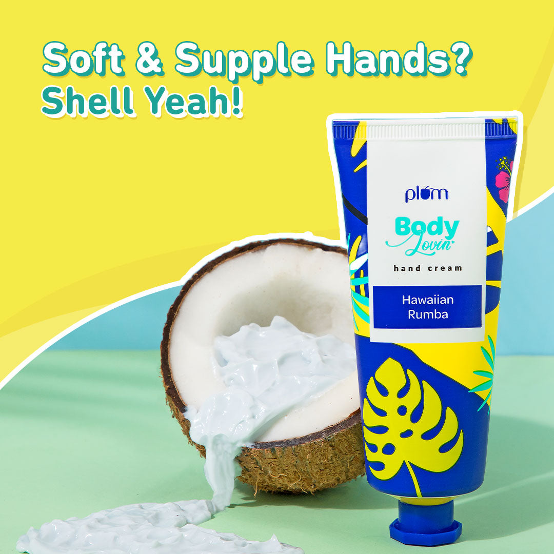 Plum Hawaiian Rumba Hand Cream by Plum BodyLovin' | Intensely Moisturizes | Lightweight Formula | Fresh Beachy Fragrance, 50g