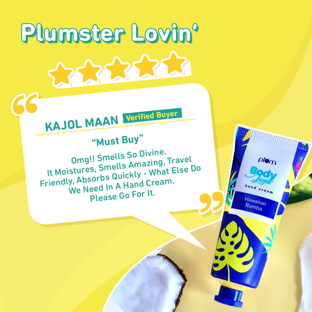 Plum Hawaiian Rumba Hand Cream by Plum BodyLovin' | Intensely Moisturizes | Lightweight Formula | Fresh Beachy Fragrance, 50g