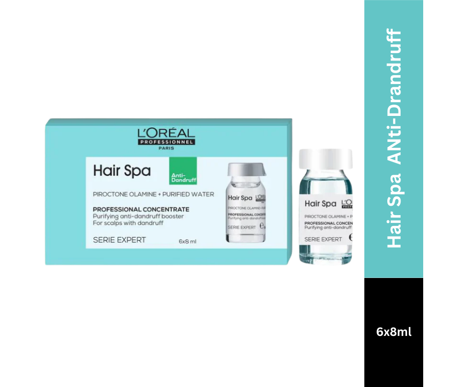 L'Oreal Professionnel Paris Hair Spa Nourish Creambath, 490g and Hair Spa Purifying Concentrate Anti-Dandruff, 6x8ml – Combo