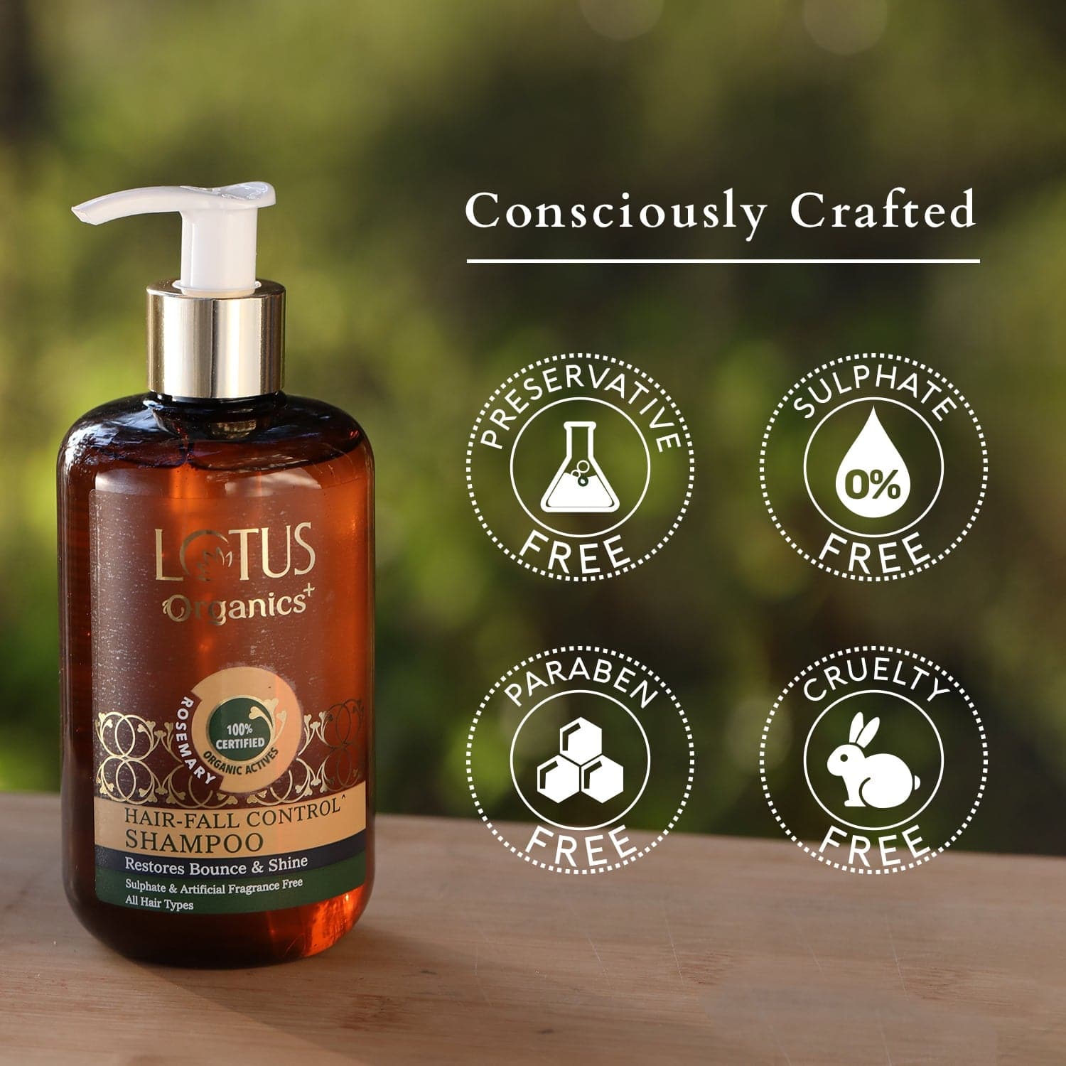 Lotus Herbals Organics+ Hair Fall Control Classic Combo, 300ml + 200ml