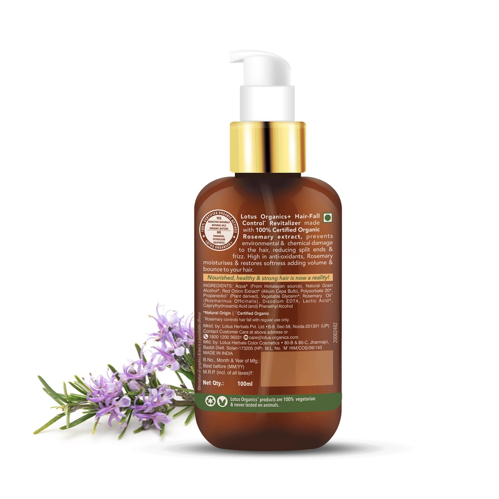 Lotus Herbals Organics+ Hair Fall Control Revitalizer, 100ml