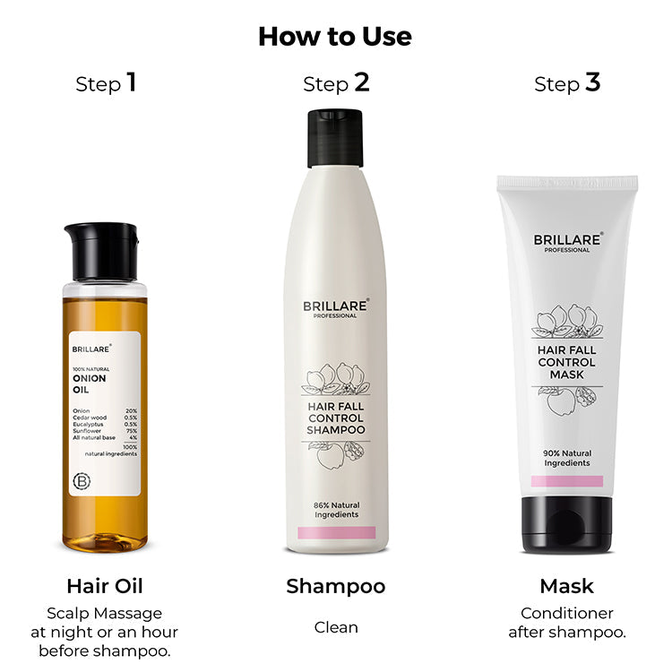 Brillare Hair Fall Control Shampoo, Conditioner & Onion Hair Oil Combo - Image 5 - Buy from Indicrest
