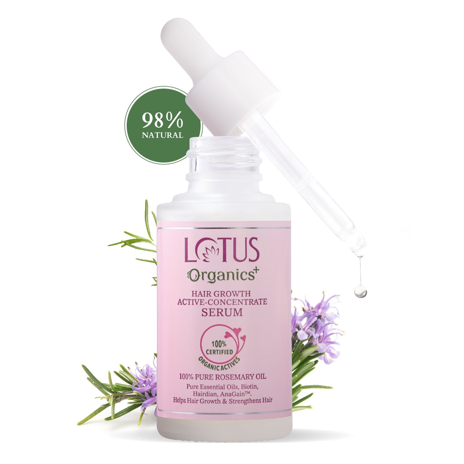 Lotus Herbals Organics+ Hair Growth Active-Concentrate Serum, 28ml