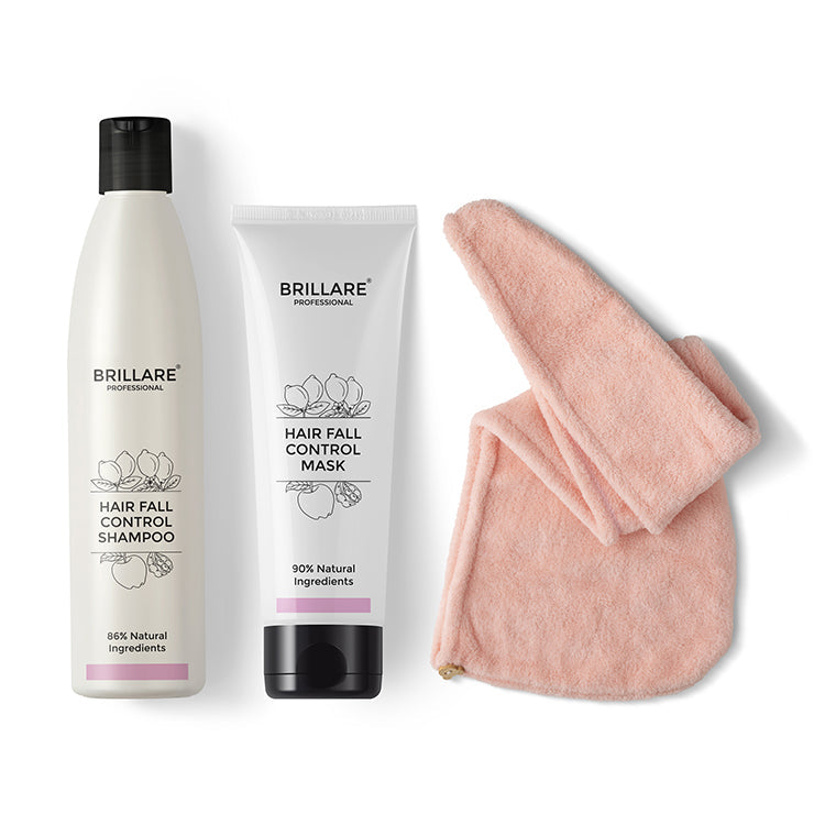 Brillare Hair Fall Control Shampoo & Conditioner with Hair Wrap Towel Combo - Buy from Indicrest