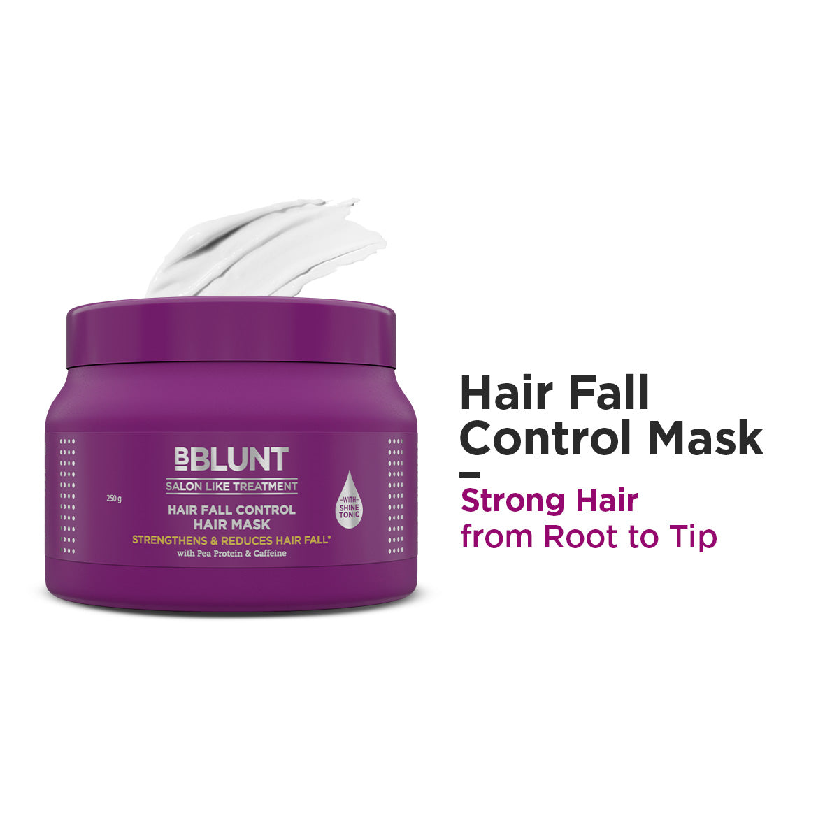 Bblunt Hair Fall Control Hair Mask with Pea Protein & Caffeine for Stronger Hair 250g, Pack of 2 X 250g - Image 2 - Buy from Indicrest
