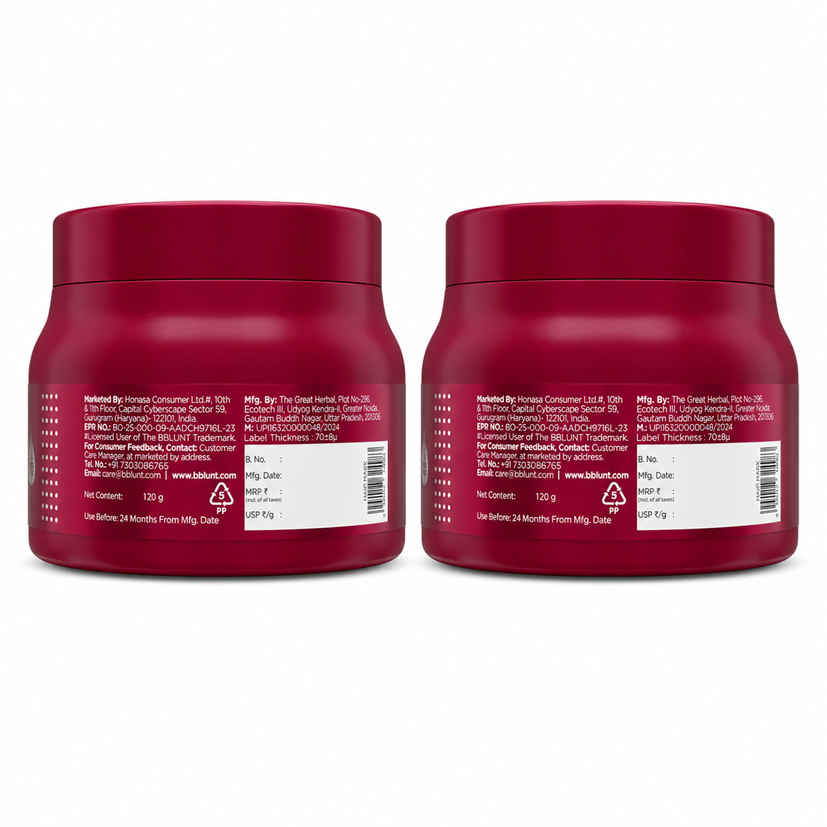 Bblunt 7 in 1 Repair & Revive Hair Mask for Upto 100% Damage Repair, 250g, Pack of 2 X 250g - Image 24 - Buy from Indicrest