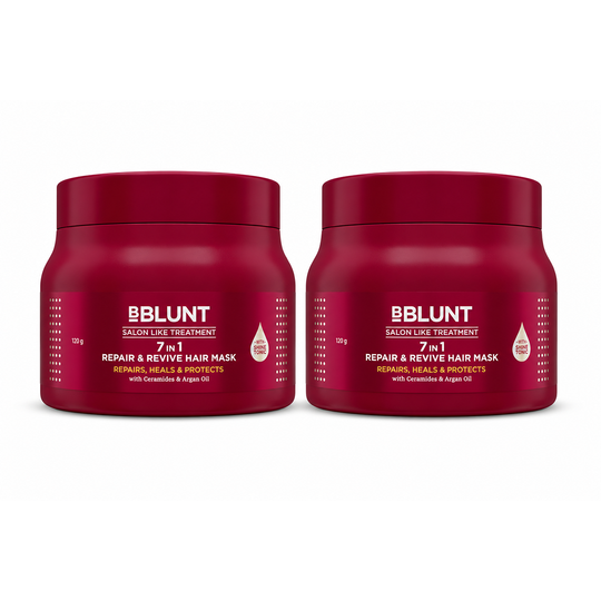 Bblunt 7 in 1 Repair & Revive Hair Mask for Upto 100% Damage Repair, 250g, Pack of 2 X 120g - Buy from Indicrest