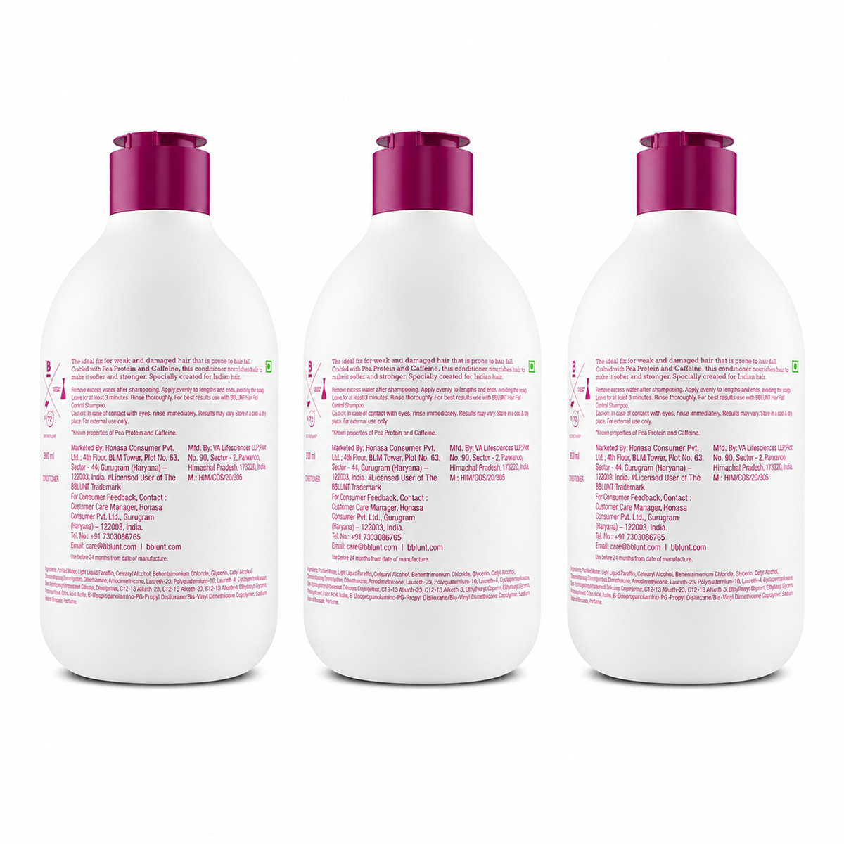 Bblunt Hair Fall Control Conditioner for Stronger Hair - 250g, Pack of 3 - Image 6 - Buy from Indicrest