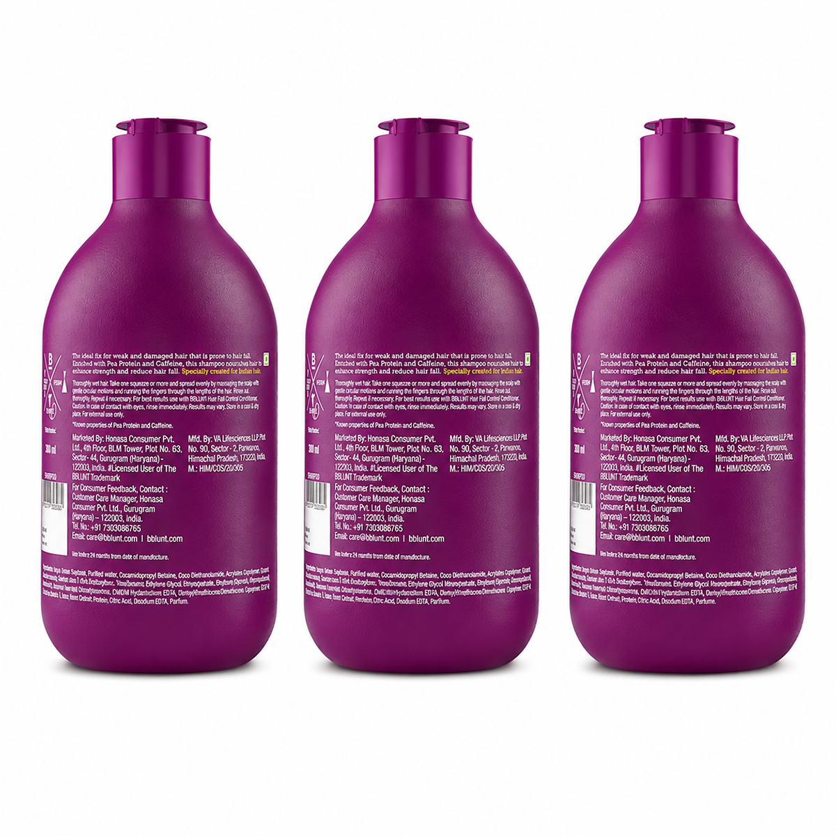 Bblunt Hair Fall Control Shampoo with Pea Protein & Caffeine for Stronger Hair, Pack of 2 X 300ml - Image 17 - Buy from Indicrest