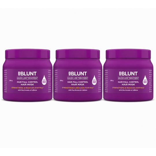 Bblunt Hair Fall Control Hair Mask with Pea Protein & Caffeine for Stronger Hair 250g, Pack of 3 X 250g - Buy from Indicrest