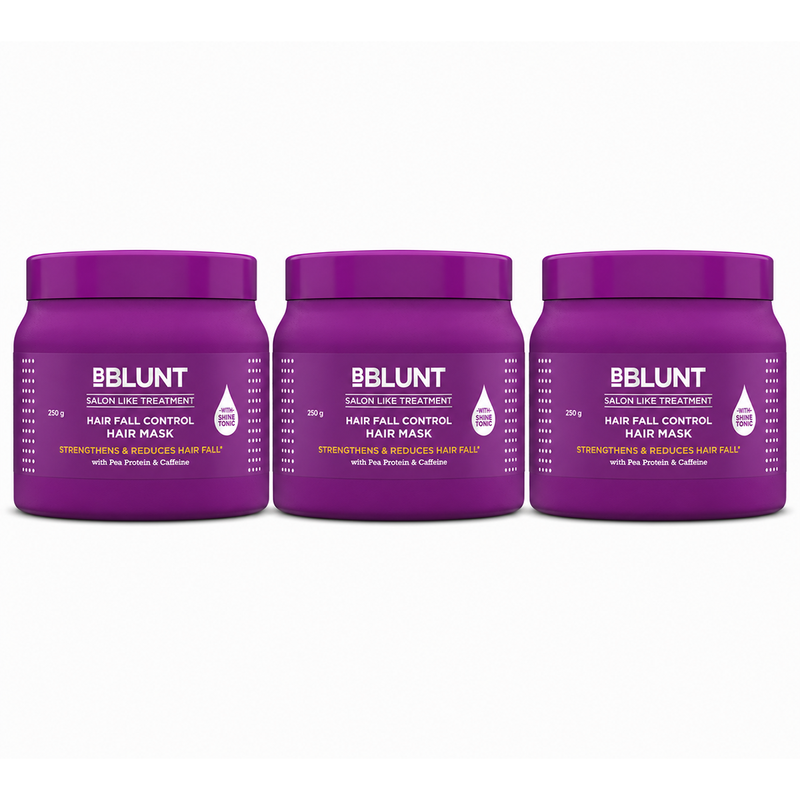 Bblunt Hair Fall Control Hair Mask with Pea Protein & Caffeine for Stronger Hair 250g, Pack of 3 X 250g - Buy from Indicrest