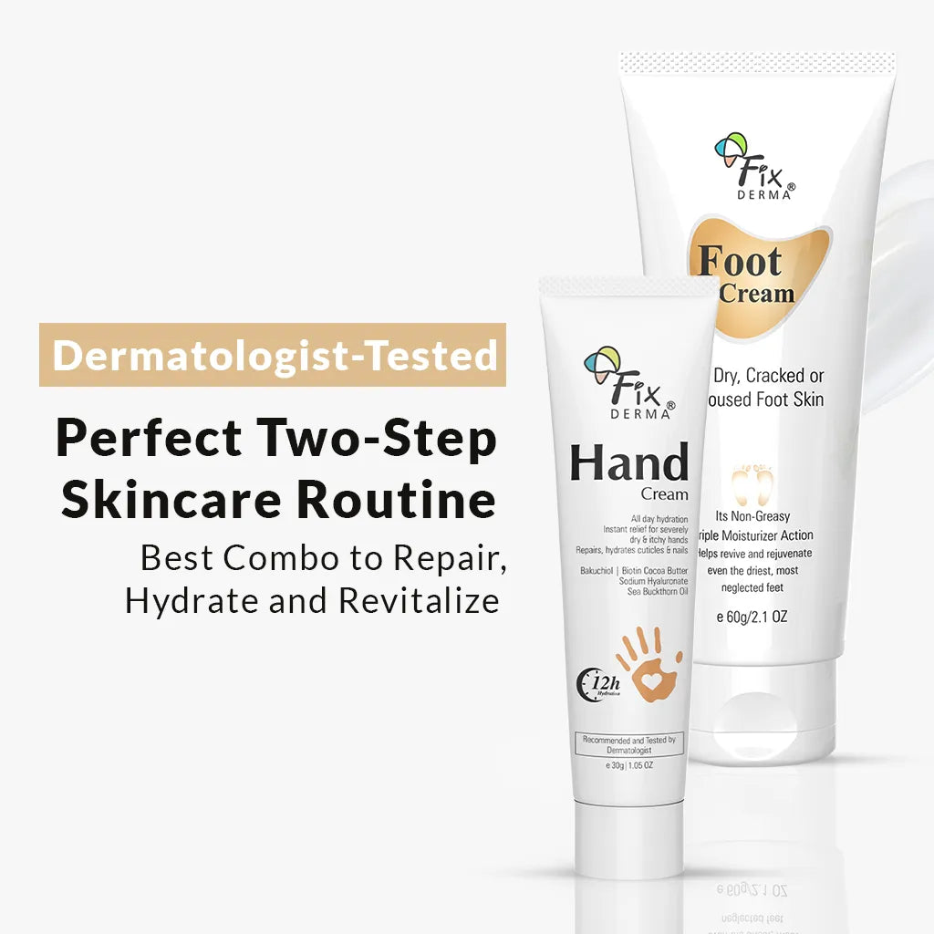 Fixderma Hand and Foot Cream Combo | Repair, Hydrate and Revitalize Dry Hands & Cracked Heels, Lip Shield 15g + Sunscreen 40g - Buy from Indicrest