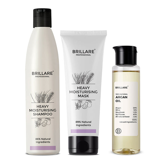 Brillare Heavy Moisturising Shampoo, Conditioner & Argan Oil Combo - Buy from Indicrest