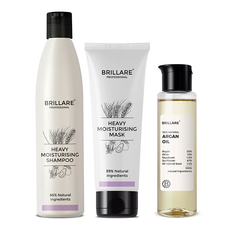 Brillare Heavy Moisturising Shampoo, Conditioner & Argan Oil Combo - Buy from Indicrest