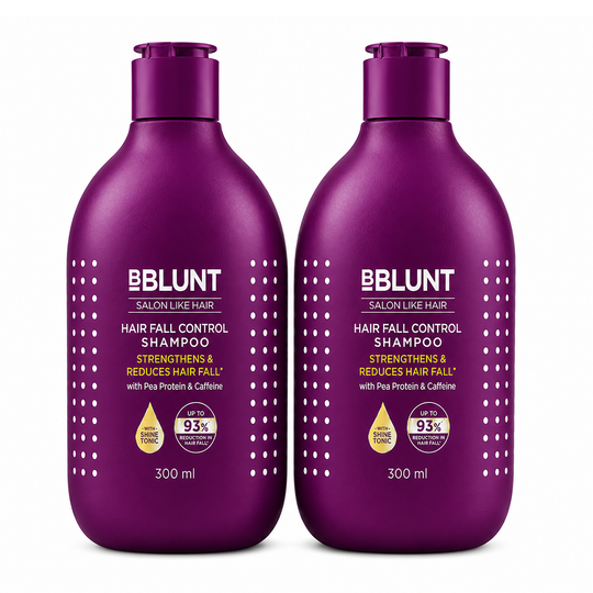 Bblunt Hair Fall Control Shampoo with Pea Protein & Caffeine for Stronger Hair - 300ml, Pack of 2 - Buy from Indicrest