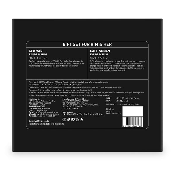 Him & Her Gift Set - 2 x 50ml - Image 7 - Indicrest