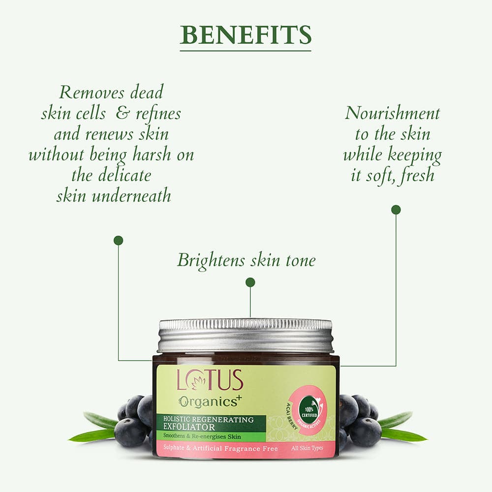 Lotus Herbals Organics+ Holistic Regenerating Exfoliator, 100g