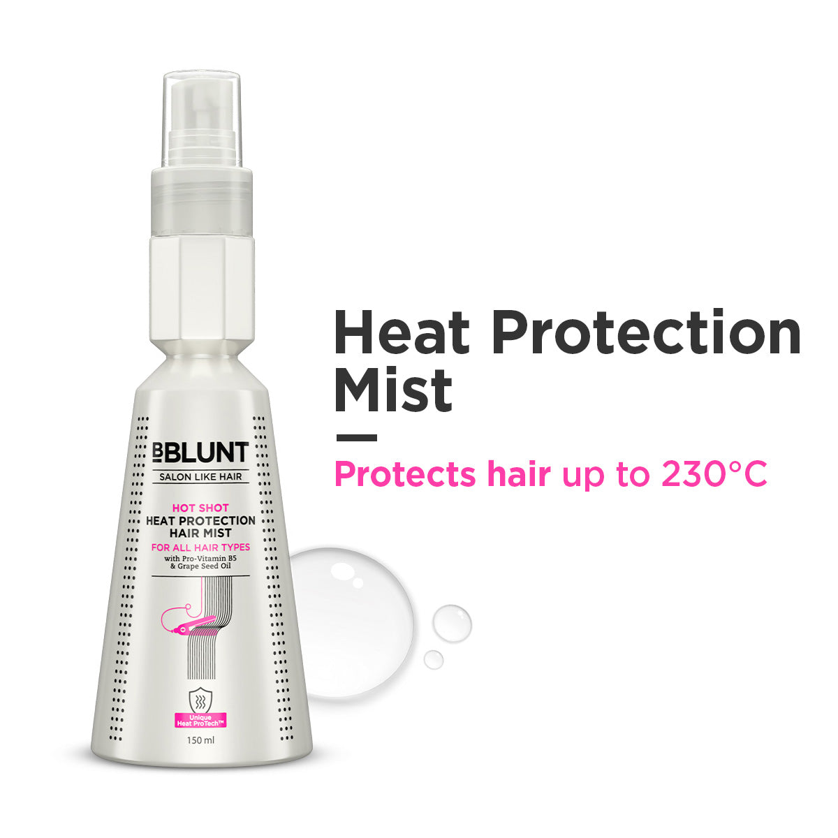 Bblunt Hot Shot Heat Protection Mist with Grapeseed Oil & Provitamin B5, 150ml, Pack of 2 - Image 2 - Buy from Indicrest