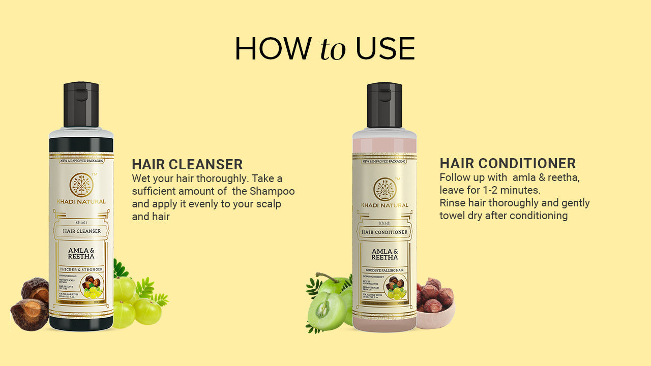 Khadi Natural Amla & Reetha Hair Cleanser & Conditioner Combo – Pack of 2 - 210ml Each - Image 4 - Buy from Indicrest