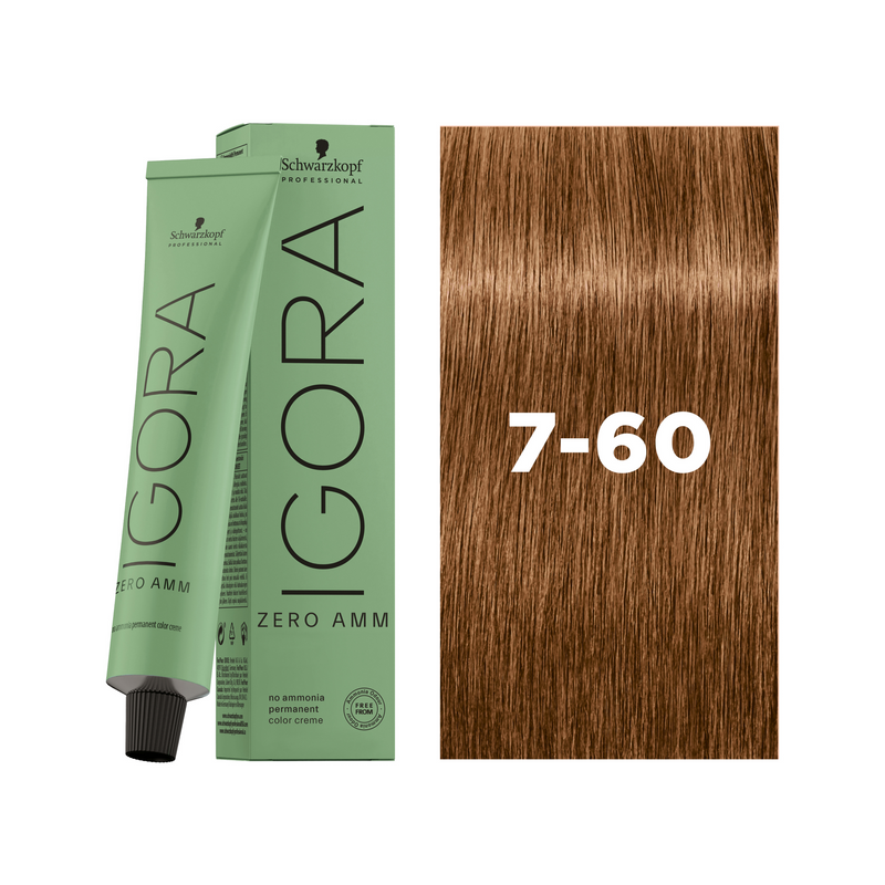 Schwarzkopf Professional Igora Zero AMM 7-60 Medium Blonde Chocolate Natural, 60ml Buy at Indicrest