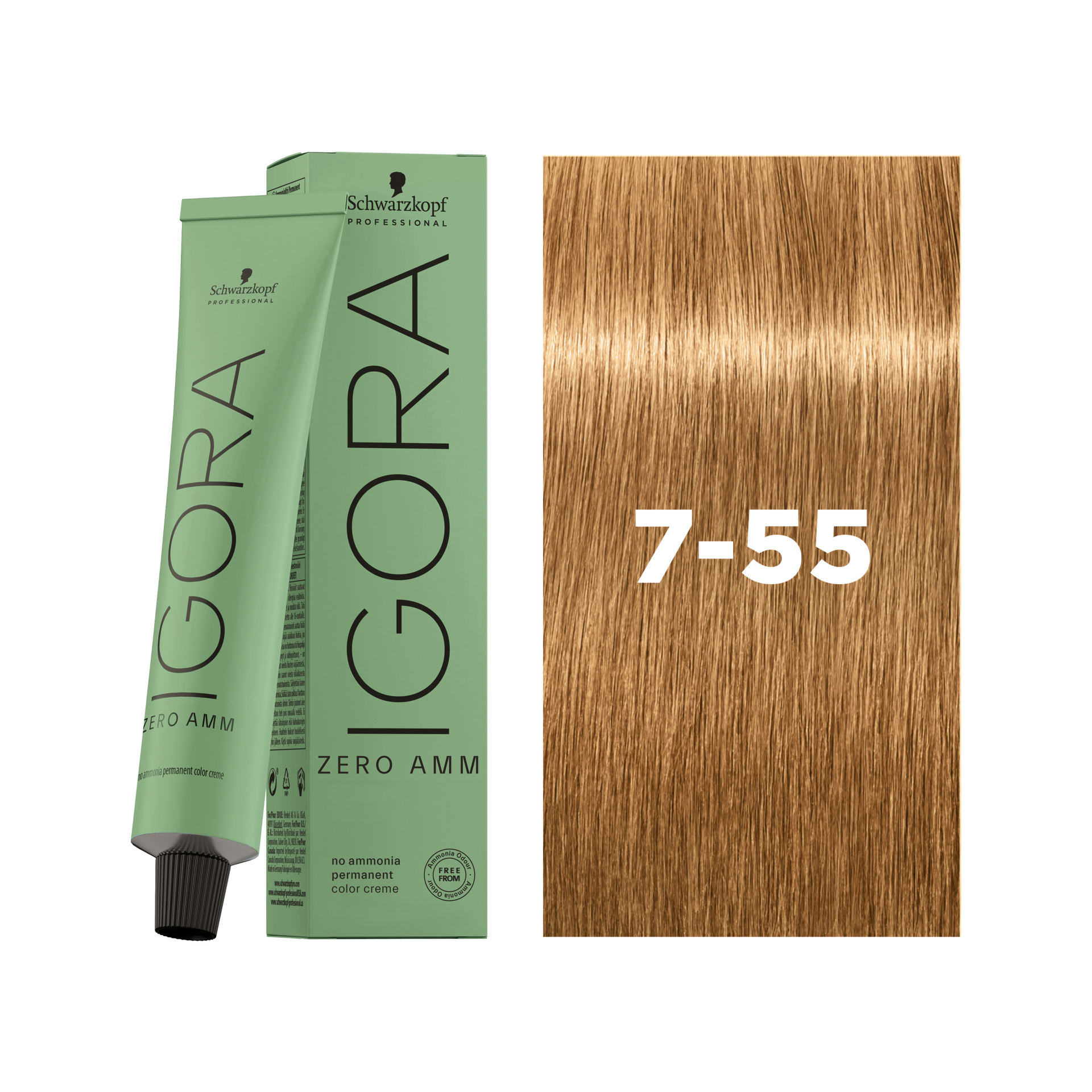 Schwarzkopf Professional Igora Zero AMM 7-55 Medium Blonde Gold Extra, 60ml