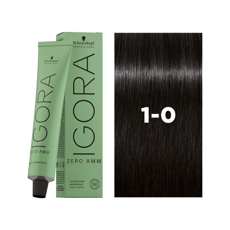 Schwarzkopf Professional Igora Zero AMM 1-0 Black Natural, 60ml Buy at Indicrest