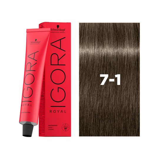 Schwarzkopf Professional Igora Royal 7-1 Medium Blonde Cendré, 60ml Buy at Indicrest