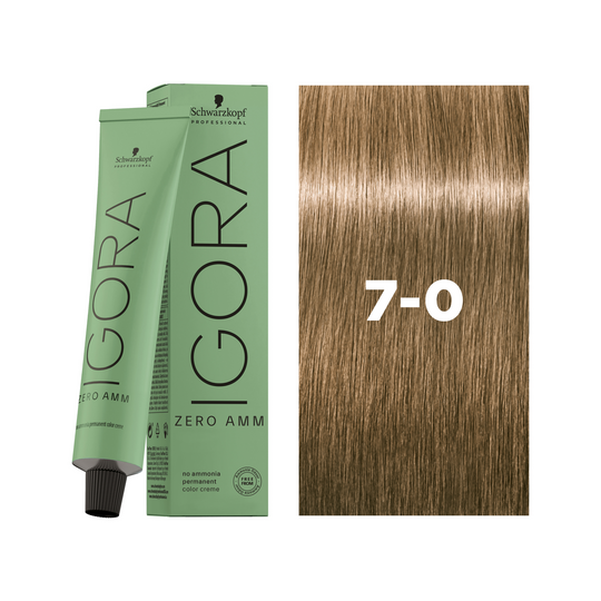 Schwarzkopf Professional Igora Zero AMM 7-0 Medium Blonde Natural, 60ml Buy at Indicrest