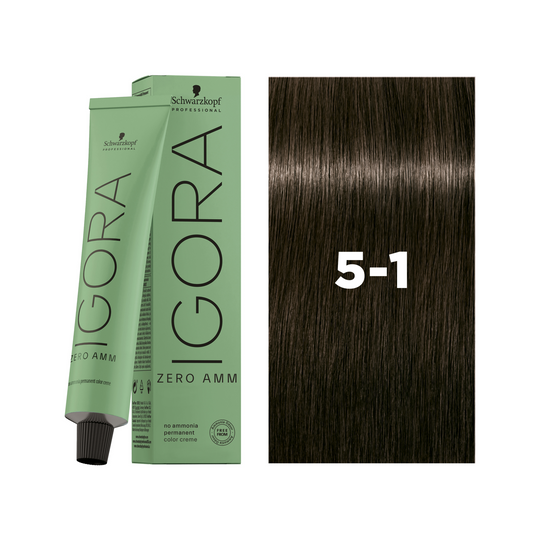 Schwarzkopf Professional Igora Zero AMM 5-1 Light Brown Cendré, 60ml Buy at Indicrest