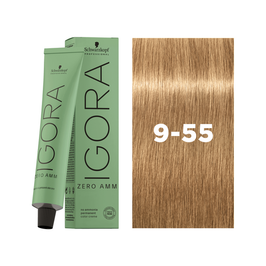 Schwarzkopf Professional Igora Zero AMM 9-55 Extra Light Blonde Gold Extra, 60ml Buy at Indicrest