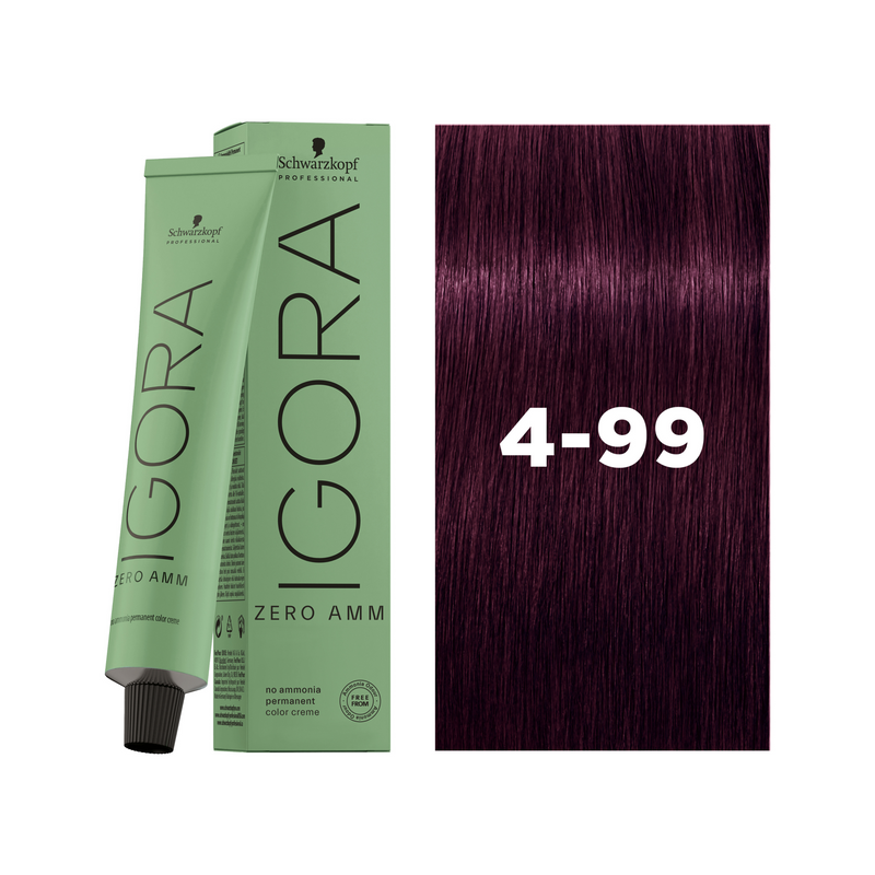 Schwarzkopf Professional Igora Zero AMM 4-99 Medium Brown Violet Extra, 60ml Buy at Indicrest