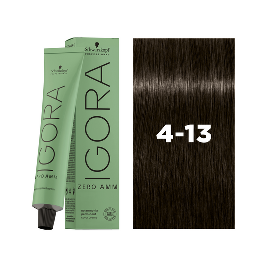 Schwarzkopf Professional Igora Zero AMM 4-13 Medium Brown Cendré Matt, 60ml Buy at Indicrest