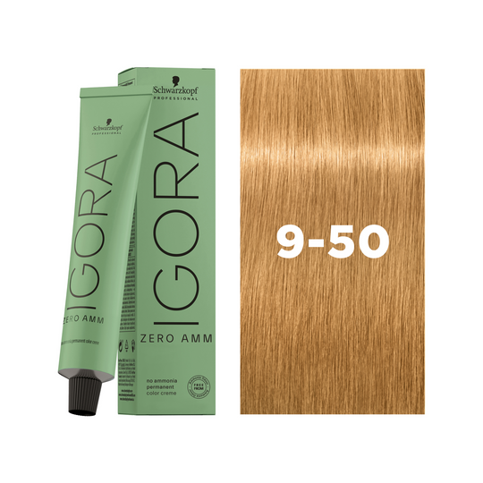 Schwarzkopf Professional Igora Zero AMM 9-50 Extra Light Blonde Gold Natural, 60ml Buy at Indicrest
