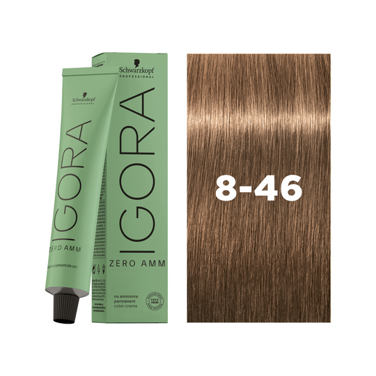 Schwarzkopf Professional Igora Zero AMM 8-46 Light Blonde Beige Chocolate, 60ml Buy at Indicrest