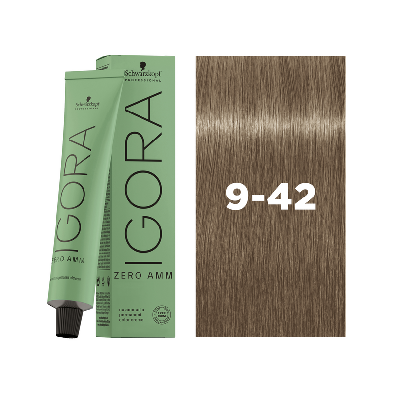 Schwarzkopf Professional Igora Zero AMM 9-42 Extra Light Blonde Beige Ash, 60ml Buy at Indicrest