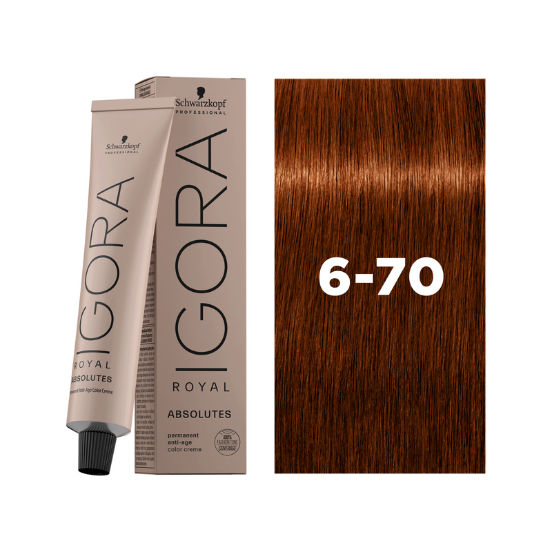 Schwarzkopf Professional Igora Royal Absolutes 6-70 Dark Blonde Copper Natural, 60ml Buy at Indicrest
