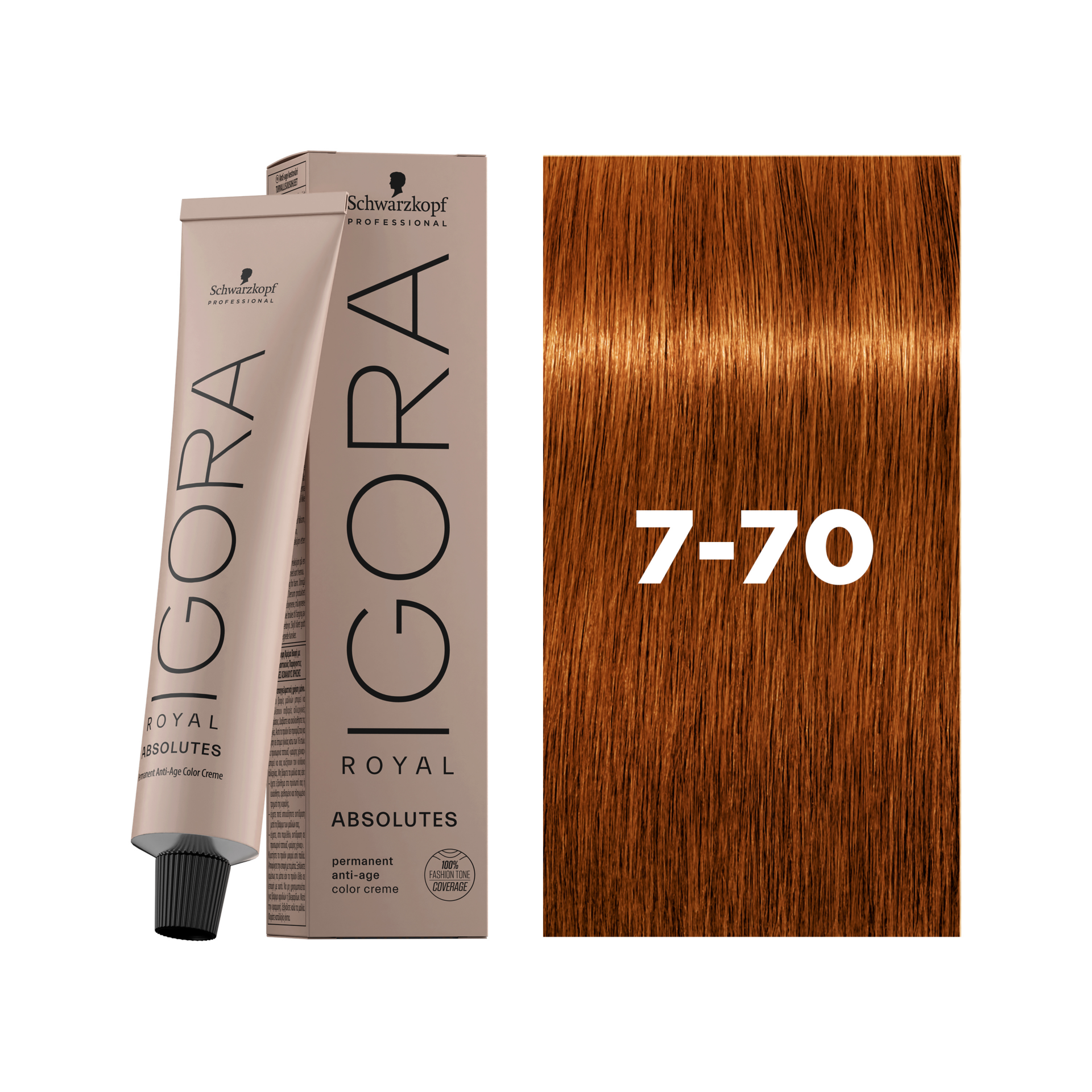 Schwarzkopf Professional Igora Royal Absolutes 7-70 Medium Blonde Copper Natural, 60ml