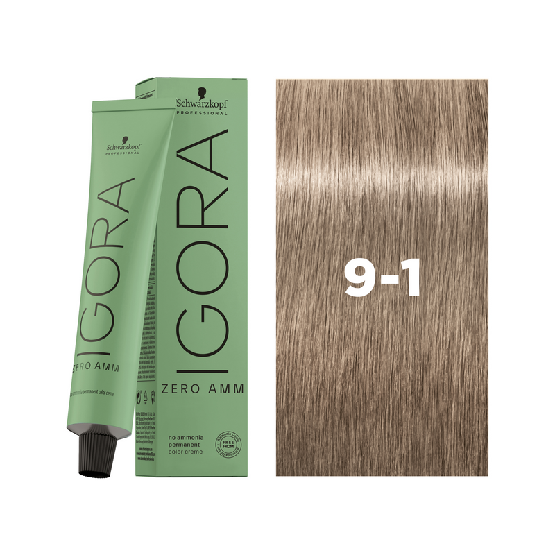 Schwarzkopf Professional Igora Zero AMM 9-1 Extra Light Blonde Cendré, 60ml Buy at Indicrest