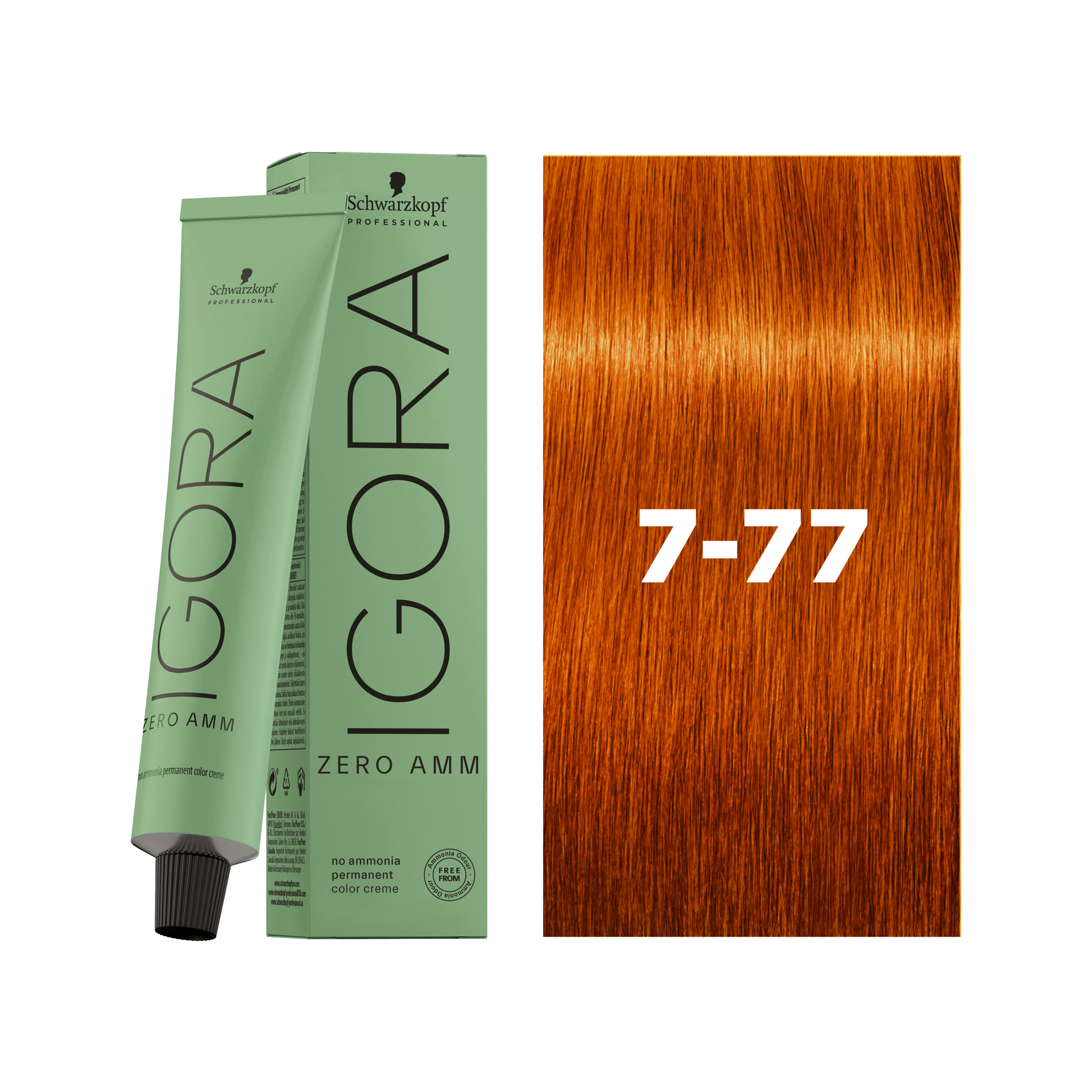 Schwarzkopf Professional Igora Zero AMM 7-77 Medium Blonde Copper Extra, 60ml