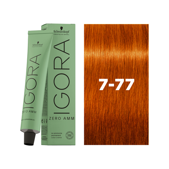 Schwarzkopf Professional Igora Zero AMM 7-77 Medium Blonde Copper Extra, 60ml Buy at Indicrest